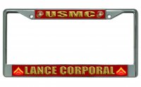 USMC Lance Corporal Photo License Plate Frame