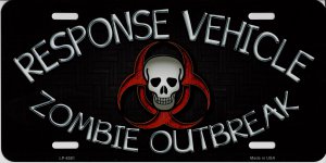 Zombie Outbreak Response Vehicle Metal License Plate