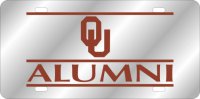 Oklahoma Sooners Alumni Sliver Laser License Plate