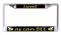 Sweet As Can Bee Chrome License Plate Frame