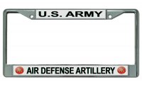 U.S. Army Air Defense Artillery Chrome License Plate Frame