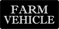 Farm Vehicle On Black Photo License Plate