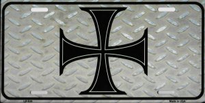 Maltese Cross Metal License Plate