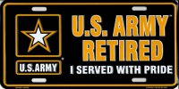 U.S. Army Retired ... Metal License Plate