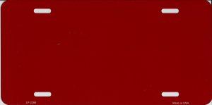 Red Solid Blank Metal License Plate