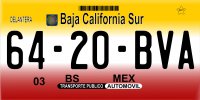 Mexico Baja California Sur Photo License Plate