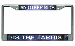 My Other Ride Is The Tardis Chrome License Plate Frame