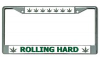 Rolling Hard Chrome License Plate Frame