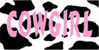 Cowgirl Pink Photo License Plate