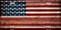 American Flag Corrugated Metal License Plate