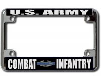 U.S. Army Combat Infantry Chrome Motorcycle License Plate Frame