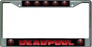 Deadpool Multi Logo Chrome License Plate Frame
