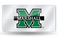 Marshall Thundering Herd Silver Laser License Plate