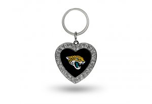 Jacksonville Jaguars Bling Rhinestone Heart Keychain