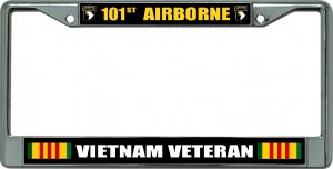 Vietnam Veteran 101st Airborne Chrome License Plate Frame