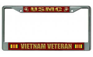 U.S.M.C. Vietnam Veteran Chrome License Plate Frame