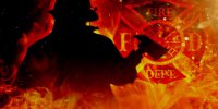 Fireman Hot Flames Photo License Plate