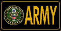 U.S. Army Logo With Gold Print Photo License Plate