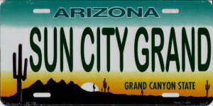 Arizona Sun City Grand License Plate