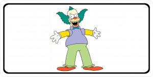 Krusty The Clown Centered Photo License Plate