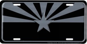 Arizona Flag Tactical Metal License Plate