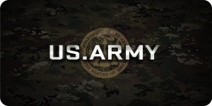 U.S. Army On Dark Camo Photo License Plate