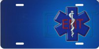 Offset EMT Logo Photo License Plate