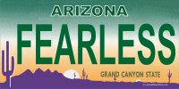 Arizona FEARLESS Photo License Plate