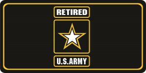 U.S. Army Retired Photo License Plate