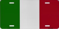 Italy Flag Metal License Plate