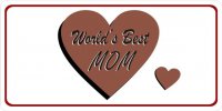 Worlds Best Mom Hearts Photo License Plate