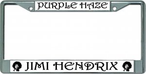 Jimi Hendrix Purple Haze Chrome License Plate Frame