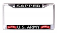 U.S. Army Sapper Chrome License Plate Frame
