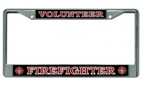 Volunteer Firefighter Chrome License Plate Frame