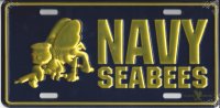 Navy Seabees Metal License Plate
