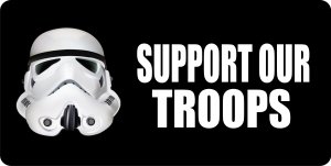 Support Our Troops Star Wars Photo License Plate