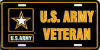 U.S. Army Veteran Metal License Plate