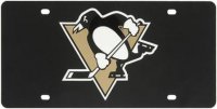 Pittsburgh Penguins (Black) Laser License Plate