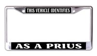 This Vehicle Identifies As A Prius Chrome License Plate Frame