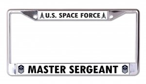 U.S. Space Force Master Sergeant Chrome License Plate Frame