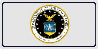 Space Force Logo On Gray Photo License Plate