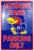 Kansas Jayhawks Fan Metal Parking Sign