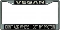 Vegan Don’t Ask Chrome License Plate Frame