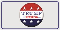 Trump 2024 Button Photo License Plate