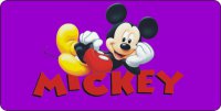 Mickey Mouse On Purple Photo License Plate