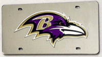 Baltimore Ravens Silver Laser License Plate