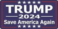 Trump 2024 Save America Again Blue Photo License Plate