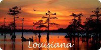 Louisiana Sunset Scene Photo License Plate