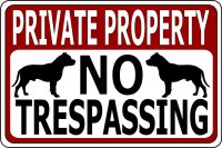 Private Property No Trespassing With Dogs Photo Parking Sign