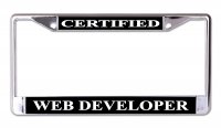 Certified Web Developer Chrome License Plate Frame